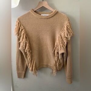 Kittenish Tan Fringe Sweater
